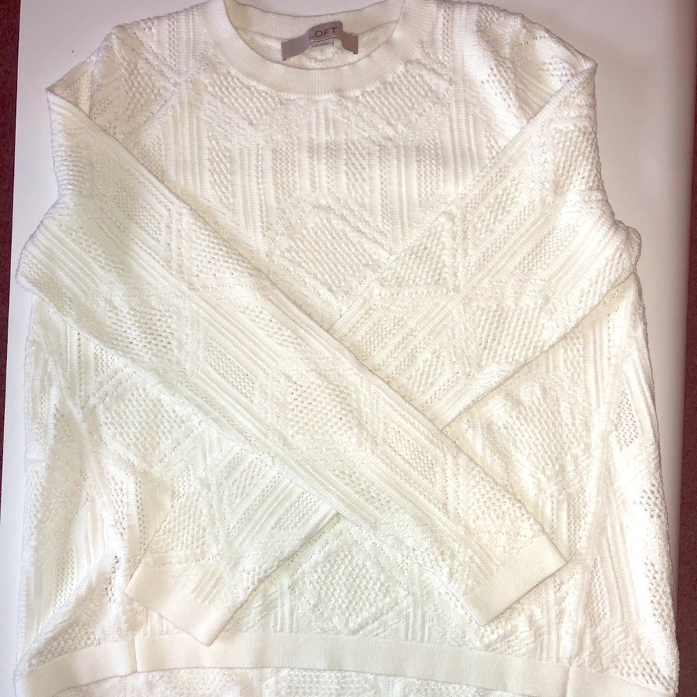 White, light weight sweater